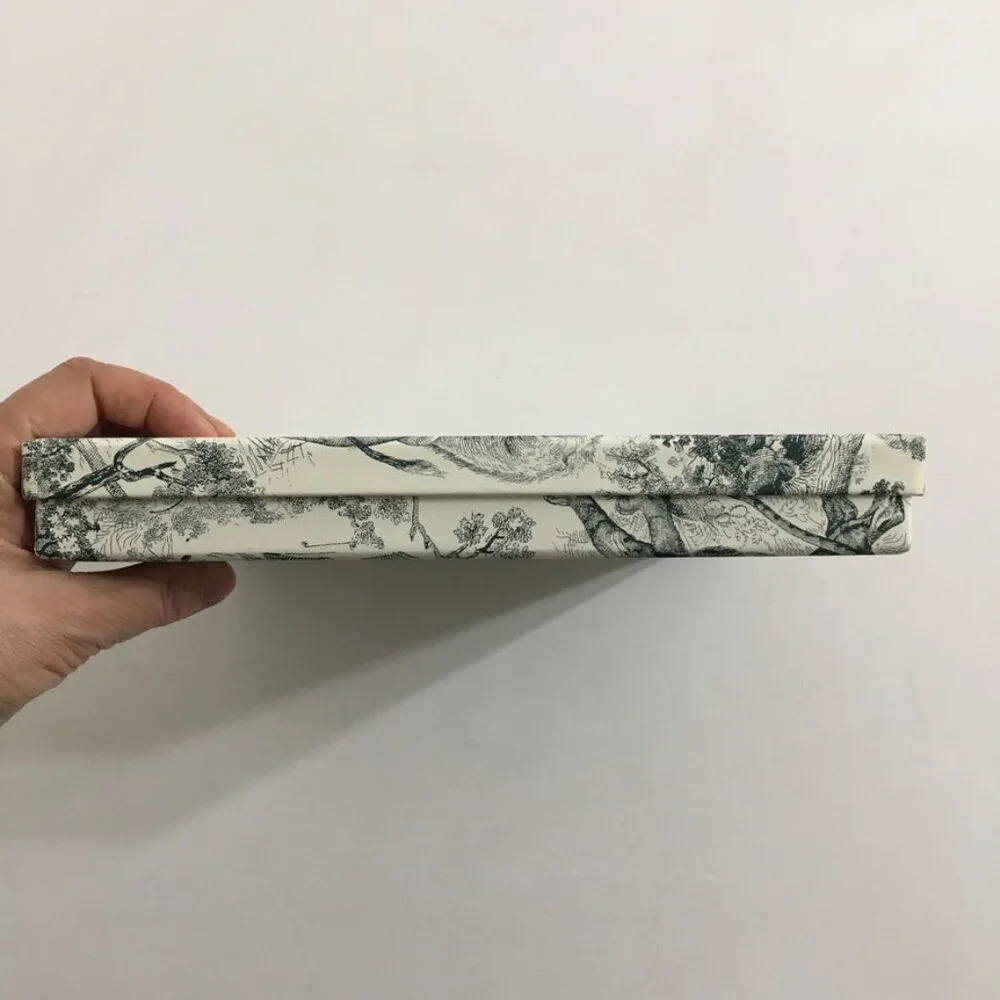 DIOR Empty Gift Box Hard Paper Green Animal Prints Squared Flat Accessory Box